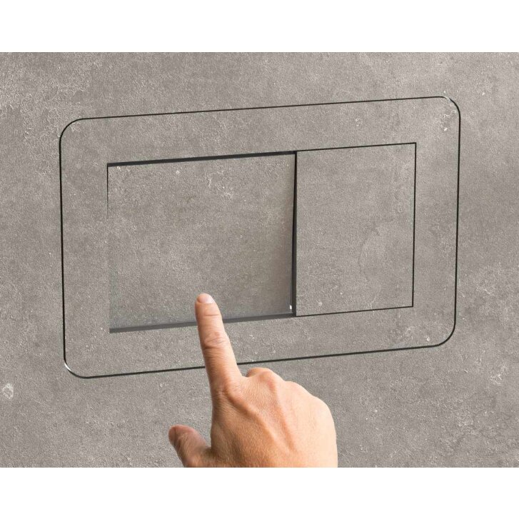 Flächenbündig befliesbare Drückerplatte / Spülarmatur für Geberit Delta, Geberit Sigma & Tece (VERTIKAL)