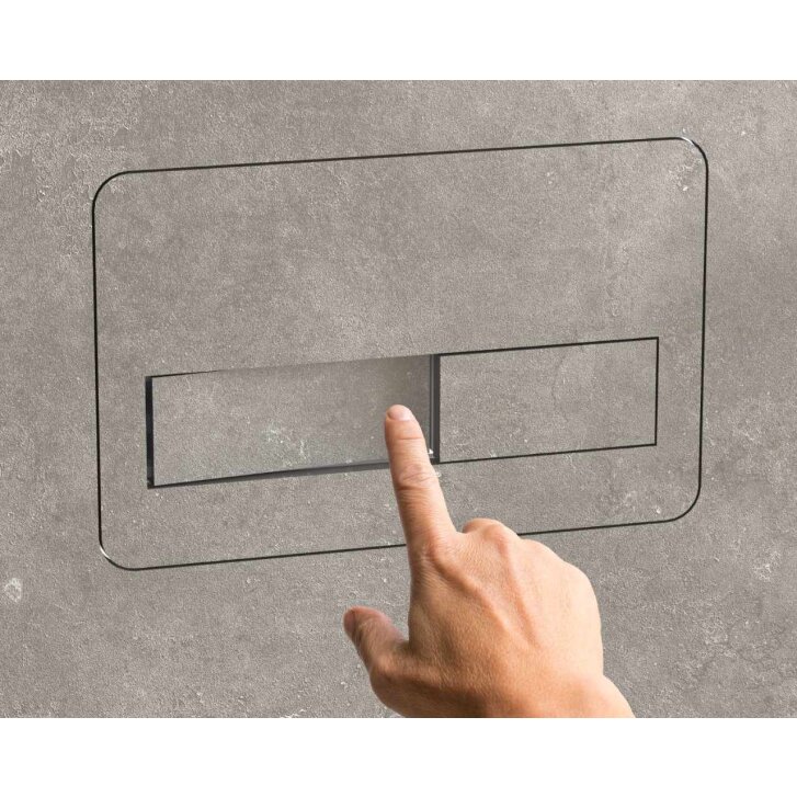 Flächenbündig befliesbare Drückerplatte / Spülarmatur für Geberit Delta, Geberit Sigma & Tece (HORIZONTAL)